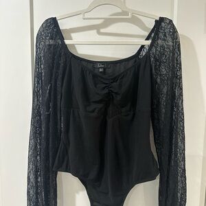 Lulus black lace bodysuit